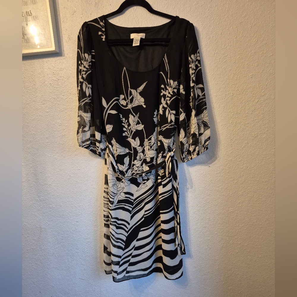 Black and White Floral Dress